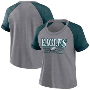 NFL Philadelphia Eagles Women's Gray Raglan Scoop T-Shirt